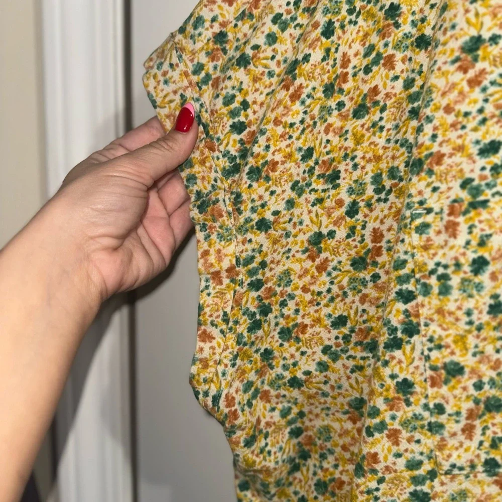 Wonderly Floral Button Down Shirt - Yellow and Green - Picture 6 of 7